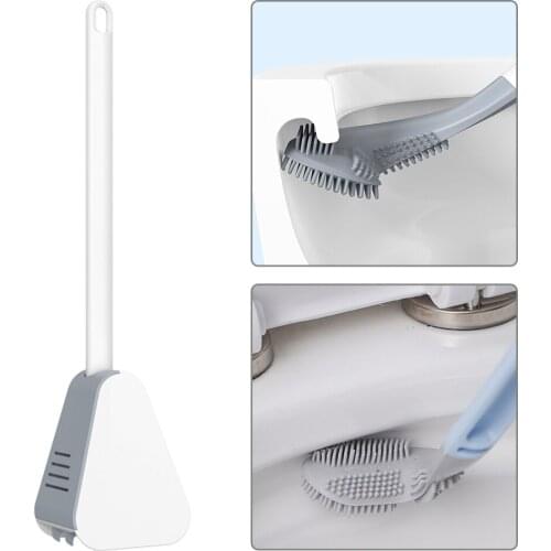 Golf Silicone Toilet Brush No Dead-end Wall-Mounted Long-Handled Cleaning Brush with Self-Opening and Anti-Leakage Base