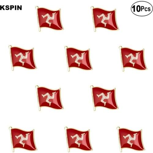 Isle of Man Flag Lapel Pin Flag badge Brooch Pins Badges 10Pcs a Lot