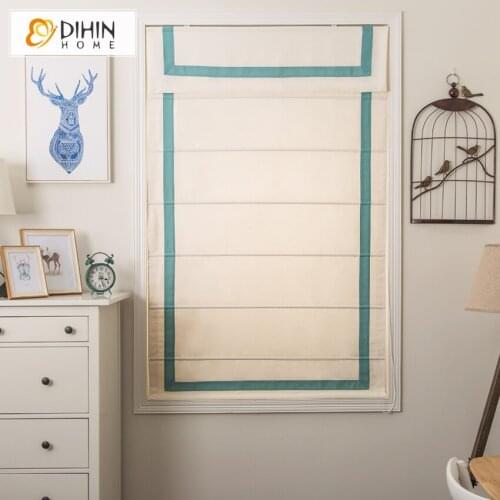 Modern Striped Roman Shades Blinds Window Curtains Custom Made Roman Shades for Windows, Doors, Home, Kitchen, Living Room