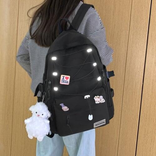 Reflective Computer Backpack Women Men College Large Capacity Couple School Bags for Teenage Girls Popular Travel Backpacks 2021