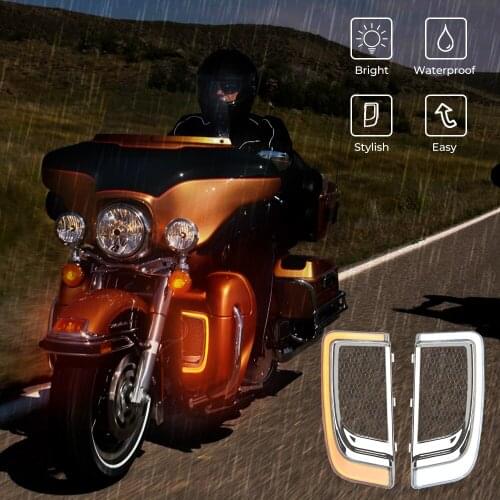 For Electra Glide Turn Signal LED Light Running Lower Fairing Grills Switchback For Road Glide For Street Glide Touring light