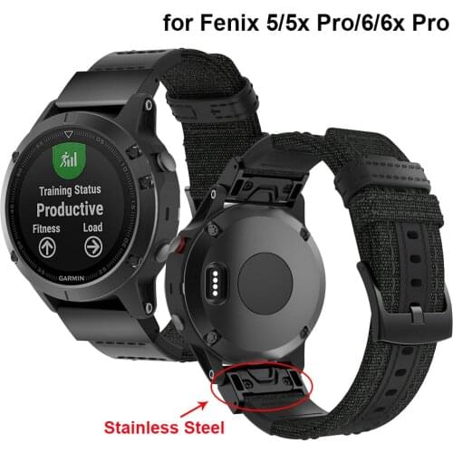 Thick Nylon Watch Strap Band for Garmin Fenix 6/6X Pro & Forerunner 935 945 & Fenix 5/5X Plus & Fenix 3/3hr Easy Fit Correa 2021