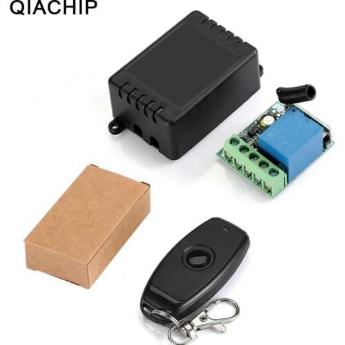 QIACHP 433Mhz Universal Wireless Remote Control Switch DC 12V 1CH Relay Receiver Module + RF Transmitter 433 Mhz Remote Controls