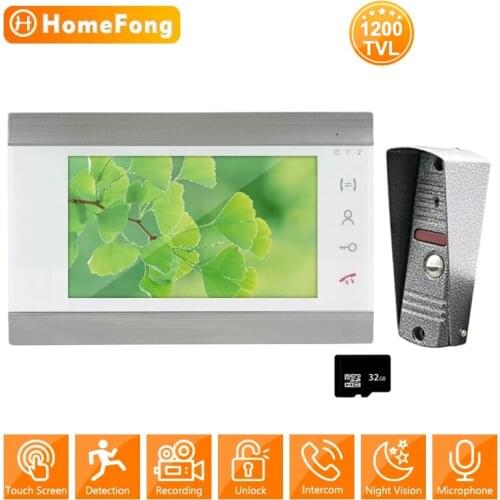 Intercom for Home Video Door Phone 1200TVL Doorbell Camera IR Night Vision IP65 Waterproof with Motion Sensor Recording HomeFong