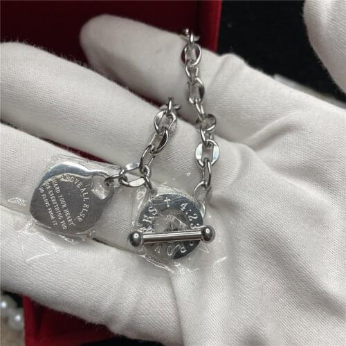 Factory direct selling temperament versatile heart shaped lettered bracelet fashion personality Bracelet