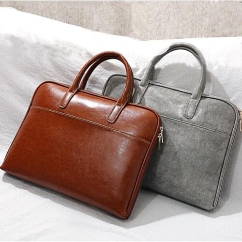 Women Genuine Leather Briefcase Computer Bags Female Business Shoulder Messenger Bags Office Handbag 14 inch Laptop Bag Case