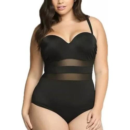 Plus Size Swimwear Women One-Piece Swimsuit 2020 Large Swimming Suit Solid One Piece Push Up Reductor Woman Swim Suits 3XL 4XL