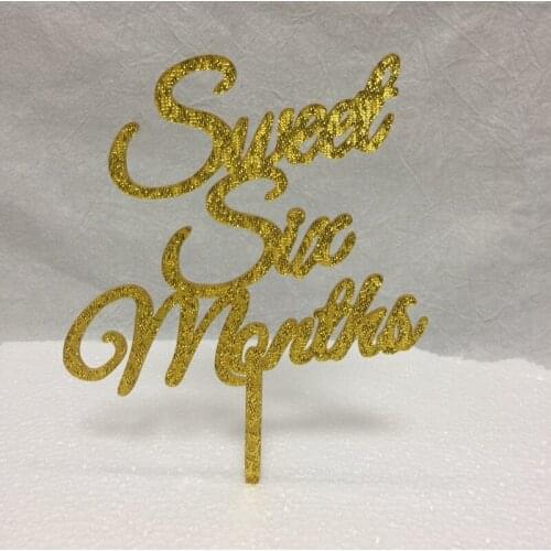 1pc sweet six month Acrylic cake topper baby kids birthday party decoration