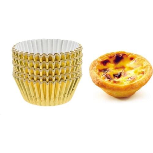 100pcs/lot Paper Cake Cup Cupcake Cases Liners Muffin Kitchen Baking Wedding Party Gold