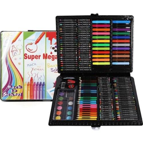 168pcs Drawing Art Set School Painting Pen Marker Watercolor Brush Pen For Kids Gift Box Art Supplies with logo