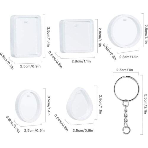 20Pcs/Set Crystal Epoxy Resin Mold Keychain Pendant Casting Silicone Mould Kit T84A