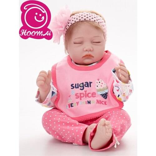 22 Inches 55Cm Mohair Sound Sleeping Soft Silicone Cotton Body Baby Lifelike Newborn Reborn Baby For Sale