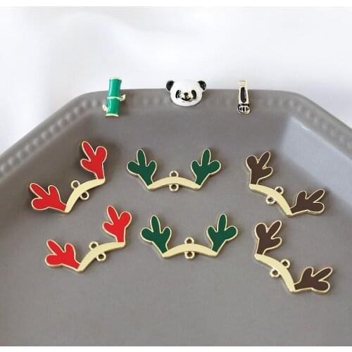 6pcs Animal Stud Earrings For Women Cute Cartoon Christmas antlers double hanging panda bamboo earrings diy jewelry accessories