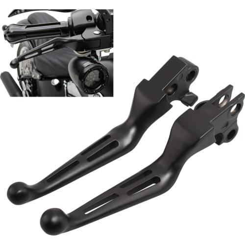Motorcycle Black Slotted Brake Clutch Levers For Harley Sportster XL 883 1200 Softail FXDB Street Bob FXDWG Dyna Glide Universal