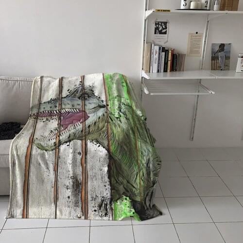 Home Soft Blankets Wood Grain Dinosaur Roar Adult Children Bedroom Bed Sofa Throw Blankets Office Warm Air Conditioning Quilt