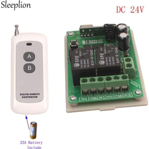 Sleeplion 24V 2Channel 433MHz Wireless Smart Remote Control Switch Relay Module 24V 2 CH Smart Switch Transmitter 315MHz/433MHz