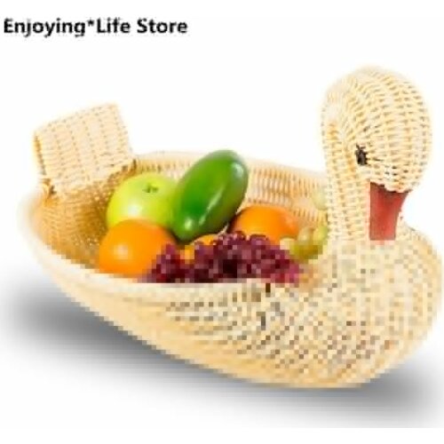 Eco-friendly Woven Basket Storage Basket Imitation Rattan Woven Basket Animal Shape Storage Basket Display Basket (28x18x18cm)