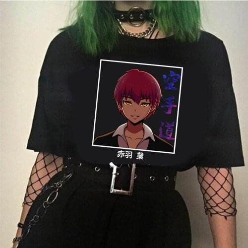 Men Women Assassination Classroom T-shirt Tops Funny Tshirt Karma Akabane T-shirt Crew Neck Anime Manga Tee