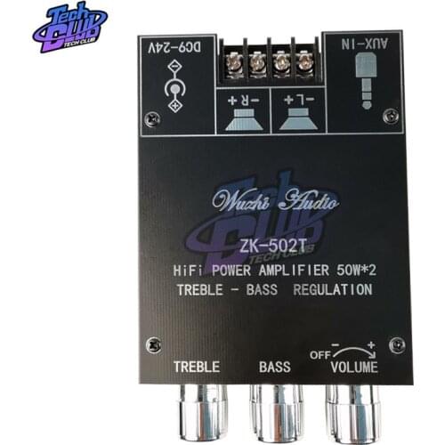 HiFi Bluetooth 5.0 Dual channel TPA3116 Audio Power Amp TPA3116D2 50W*2 For Speakers Stereo AMP Amplificador Home Theater