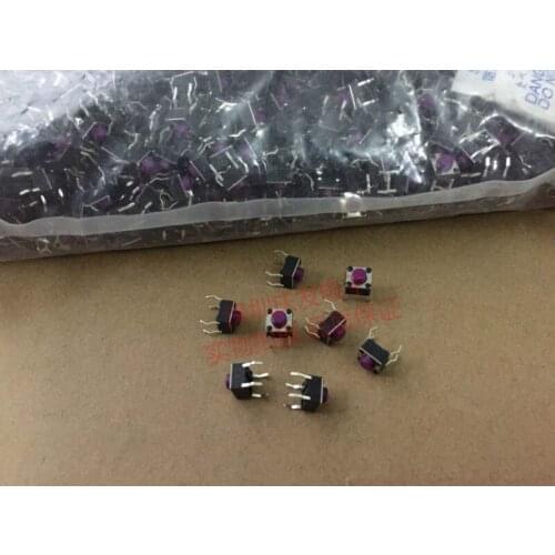 Imported Taiwan Touch Switch 6*6*5 Plug 4 Pin Purple Button High Quality Inching Cooker