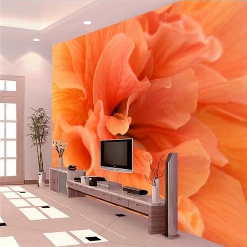 Customized Any Size Modern Photo Wallpaper 3D Flower Designs TV Background Environment Friendly 3d Mural Wall Paper Restaurant