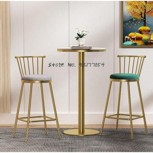 Coffee Shop Front Desk Bar Stool Bar Stool Nordic Home Modern Light Luxury Bar Stool High Stool Back Chair