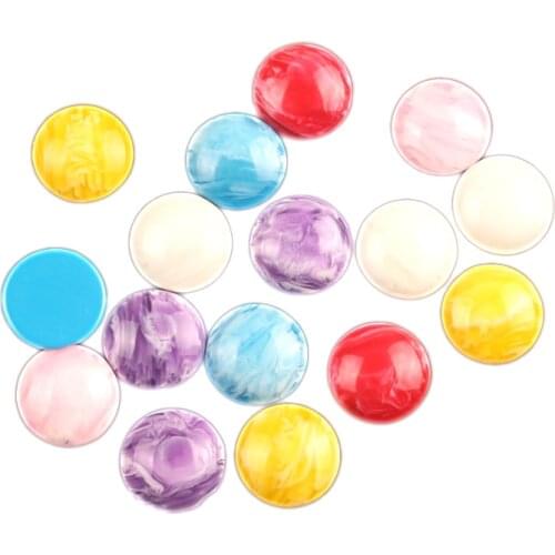 LF 50Pcs Mixed Bling Round Resin Decoration Flatback Cabochon Embellishment For Crafts Scrapbooking Diy Versiering Accessories