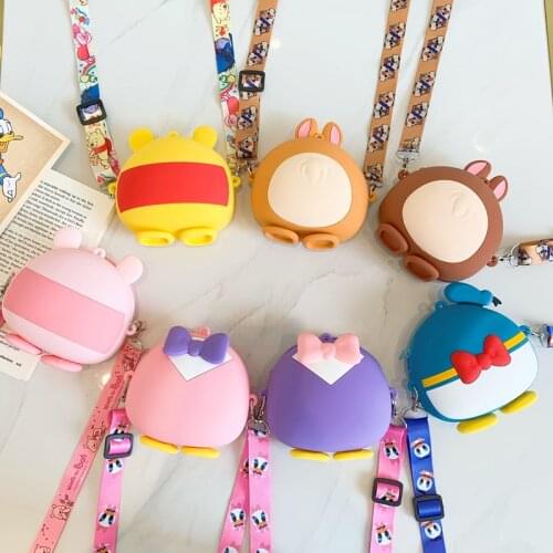 Cute Cartoon Anime Shoulder Bags Soft Silicone Circle Crossbody Messenger Handbags Fashion Women Mini Portable Coin Wallet