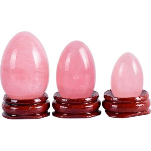 Natural Rose Quartz Yoni Egg Massage Egg Set Drill or Undrill Various Size Crystal Mineral Ball Kegel Exercise Pelvic Floor
