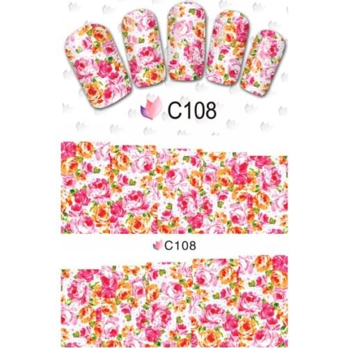 NAIL ART BEAUTY WATER DECAL SLIDER NAIL STICKER FLOWER GROUP DAISY SUN FLOWER CHRYSANTHEMUM C108-115