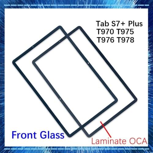 New Tablet Front Glass (No Touch Digitizer) Outer LCD Screen Panel For Samsung Galaxy Tab S7+ Plus T970 T975 T976 Replacement