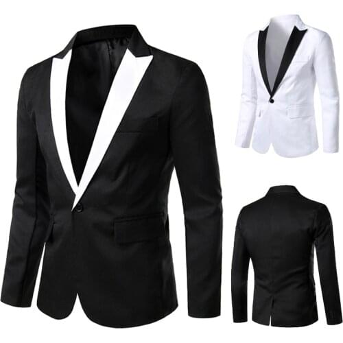 New Fashion Men Business Casual Suits Long Sleeve Slim Fit Jacket Dress Jacket Gentleman Blazers Coat