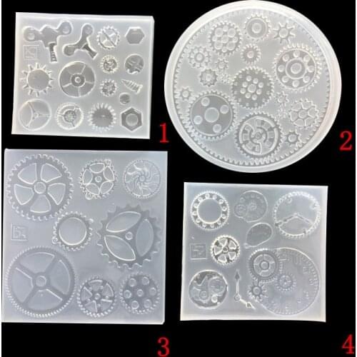 1PC New Transparent Silicone Mold 3D Fondant Gear Steam Punk Silicone Cake Mold Gear Screw Chocolate Cupcake Mould LB 456