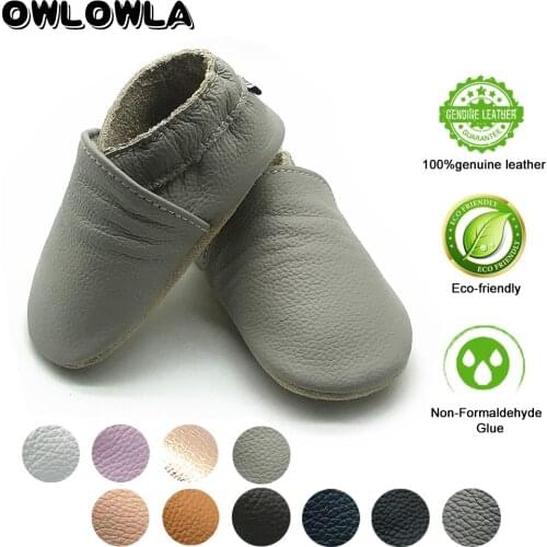 Wholesale Baby First Walker Soft Leather Crib Shoes Toddler Slipper Booties Infant Moccasins For Boys And Girls Crawling Sneaker