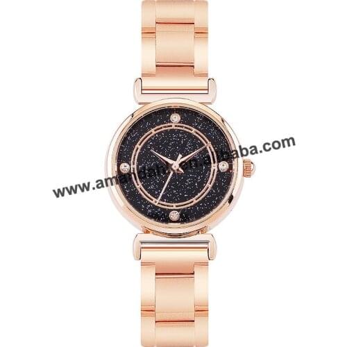 Wholesale Gold Fashion Design Ladies Watch Hot Style Quartz Watches Woman Leather Dress Rhinestone Women Dress Wristwatches