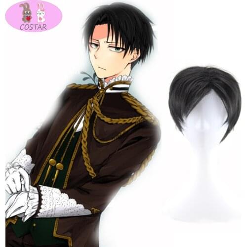 COSTAR Anime attack on titan Survey Corps Captain Levi Ackerman Cosplay Wig
