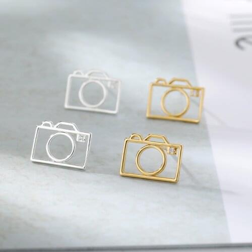 Stainless steel Golden Hollow Frame Camera Charms Pendant For DIY Bracelet Jewelry Making Finding Accessories