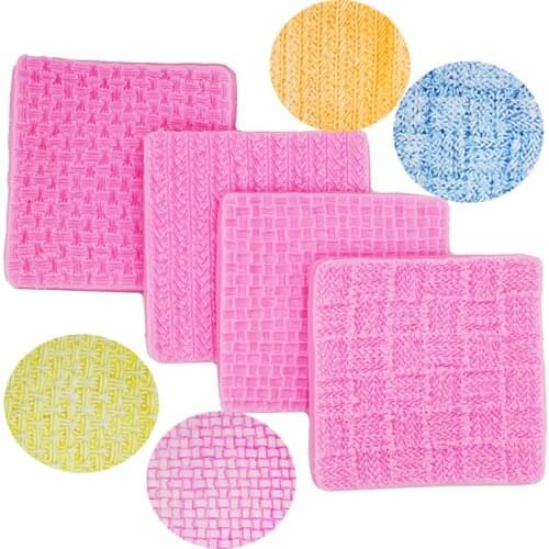 A variety of fondant knitted printing pad texture pattern sweater texture woven silicone mold