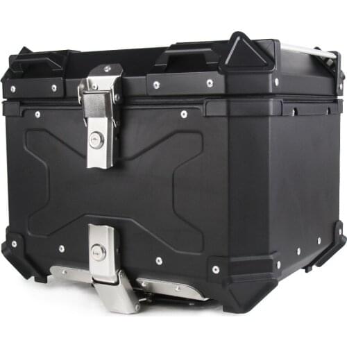 Motorcycle Embossed Tail Box Aluminum Alloy Calf Electric Car Quick Release Trunk Waterproof Long Handle with Lock Storage Box