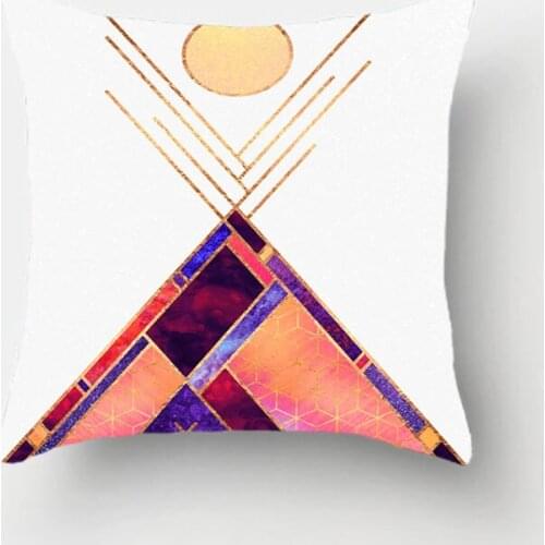 Modern Geometric Printed Super Pillowcase Sun Polygon Pattern Creative Home Office Decoration Cushion Cover45x45cm