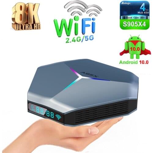 Amlogic S905X4 Smart Android 10 TV Box A95X F4 RGB 4K HD YouTube 4GB RAM 32GB 64GB 128GB ROM 2.4G 5G Wifi BT Set Top Box 2G 16G