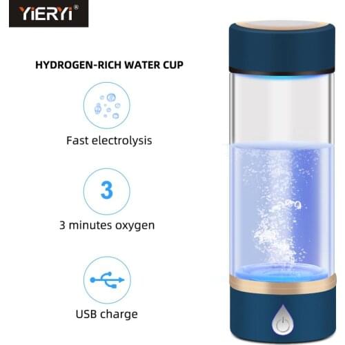 Yieryi SPE/PEM Health Preserving Cup Rich Hydrogen Cup Water Generator Energy Hydrogen-rich Alkaline Water Ionizer Bottle LED