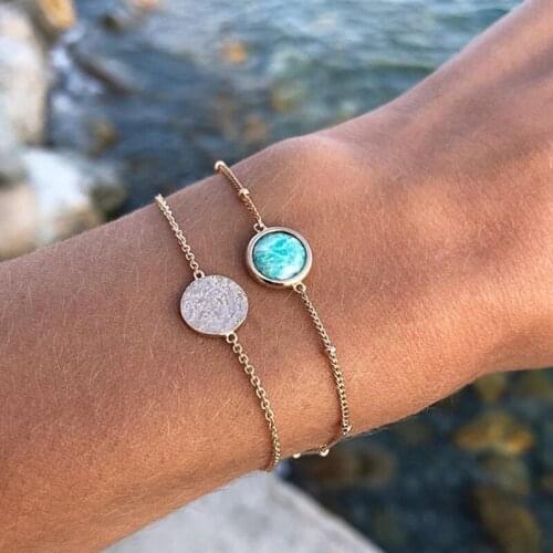 YADA Gifts Boho Gold Color Geometric Bracelets&Bangles For Women Multilayer Bracelets Crystal Jewelry Cuff DIY Bracelet BT210026