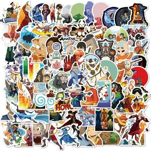 100Pcs Avatar：The Last Airbender Cartoon Waterproof Sticker Notebook Computer Skateboard Water Suitcase Bedroom Graffiti DIY Toy