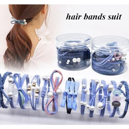 12Ps/Set New Hair Rope Ring Women Girls Hair Band Colorful Sweet Rubber Band Ladies Ponytail Holder Hairbands Hair Accessories