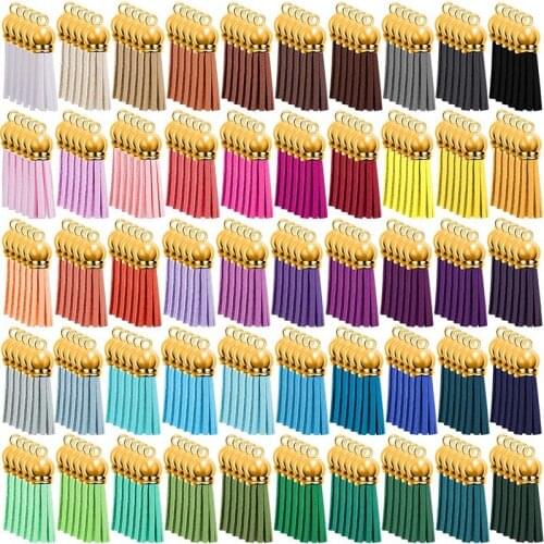 250 Pieces Keychain Tels Bulk Colored Leather Tel Pendants for DIY Keychain and Craft, 50 Colors