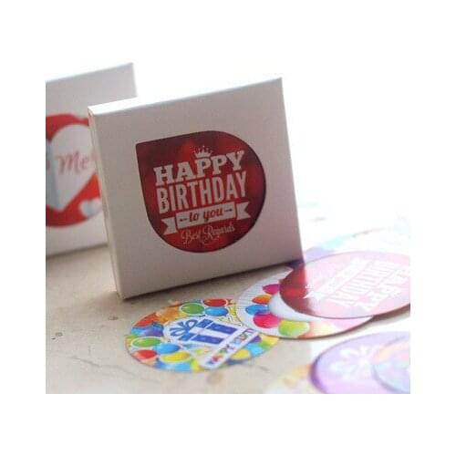 38Pcs/Box Happy Birthday Stickers Adhesive Stickers DIY Album Scrapbooking Seal Sticker