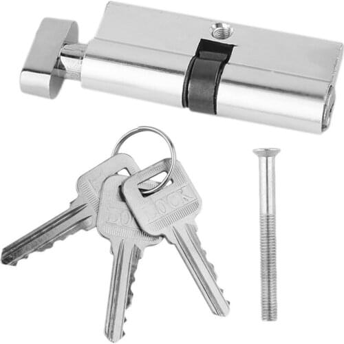 70mm Aluminum Metal Door Lock Cylinder Home Security Anti-Snap Anti-Drill With 3 Keys Silver Tone Set Tools Door Lock Cylinder