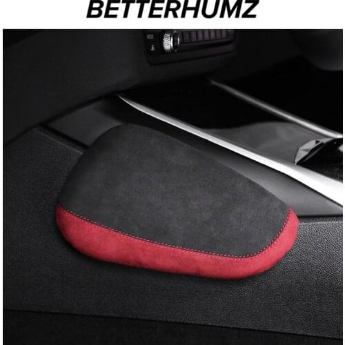 BETTERHUMZ Alcantara Car Leg Cushion Universal Knee Support Pillow Car Seat For Porsche Cayenne Macan 719 911 Auto Accessories