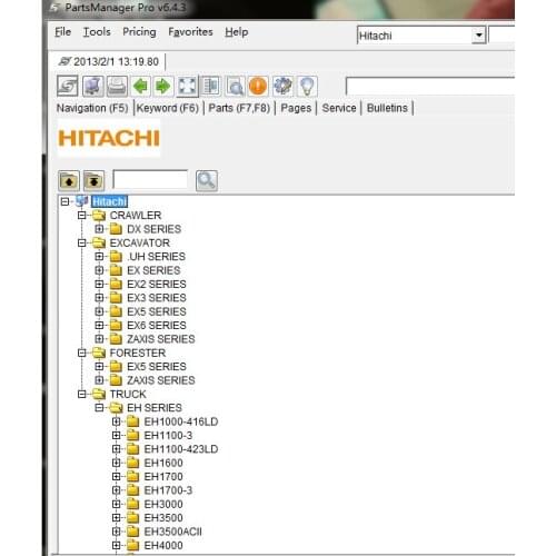 Free shipping HITACHI Parts Manager 6.4.3 Parts Catalog (catalogue) 03 2015